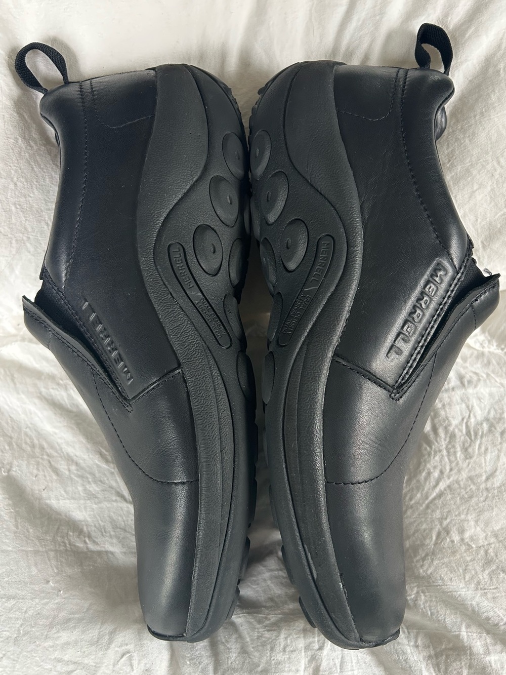 Merrell Men's Black Slip-On Leather Comfort Shoes. Dual Density. Size 11